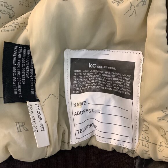 ** Infant 24 Mo Faux Leather Biker Jacket Black Removable Sherpa Collar Zip - Picture 9 of 11